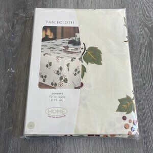 2001 Sonoma Fabric Tablecloth Round 70" Grapes and Leaves NEW